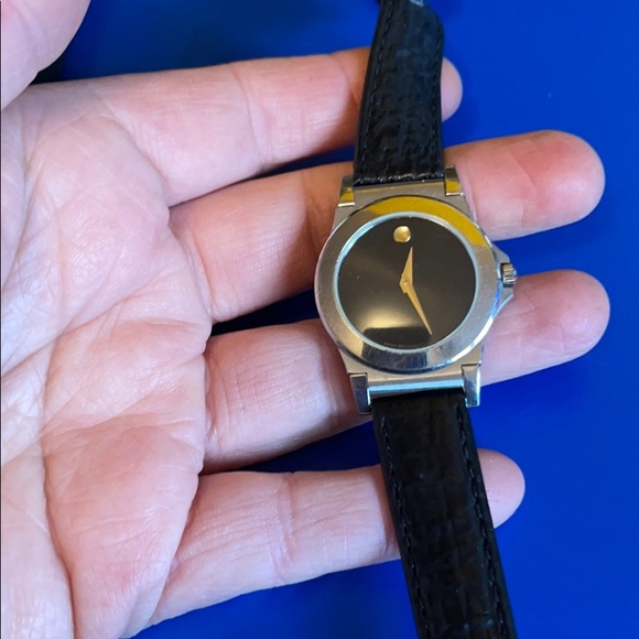Movado Accessories - Women’s movado black leather band watch